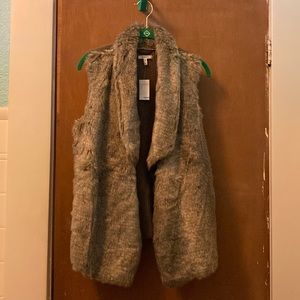 Maurices Faux Fur Vest - Gray/Brown Mix - NWT